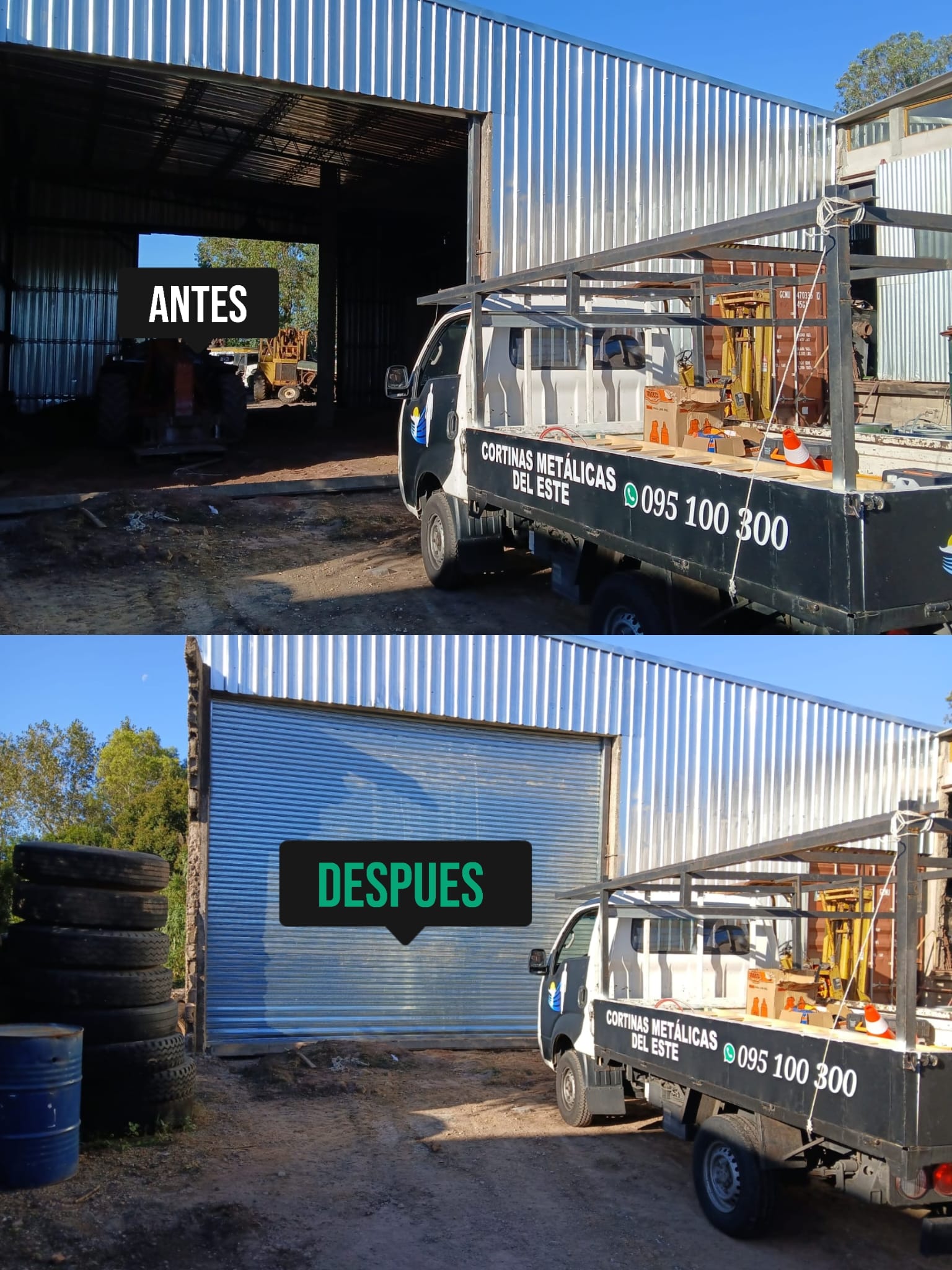 Trabajo realizado: Cortina Metálica Galpon